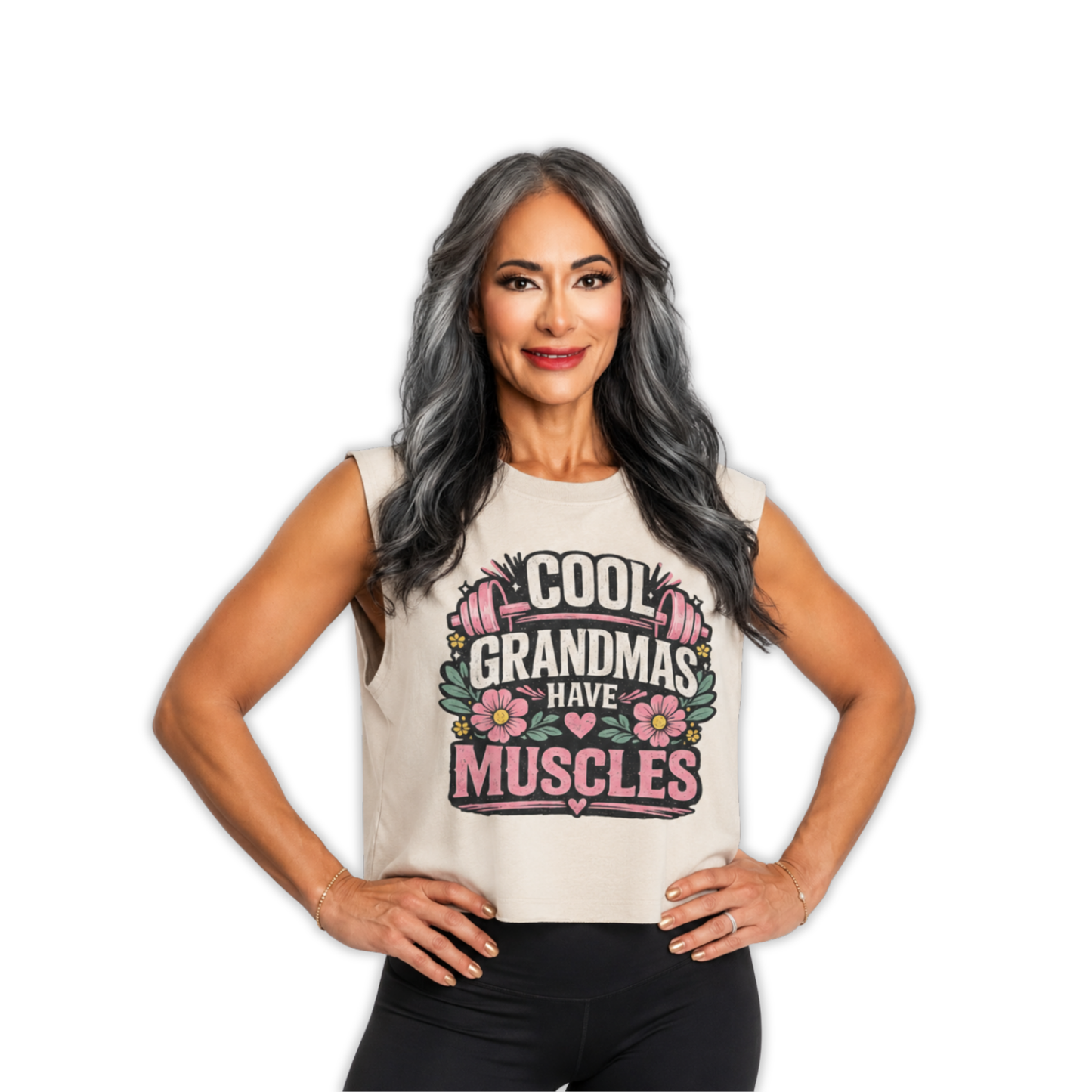 Cool Grandmas Have Muscles Boxy Tank Top